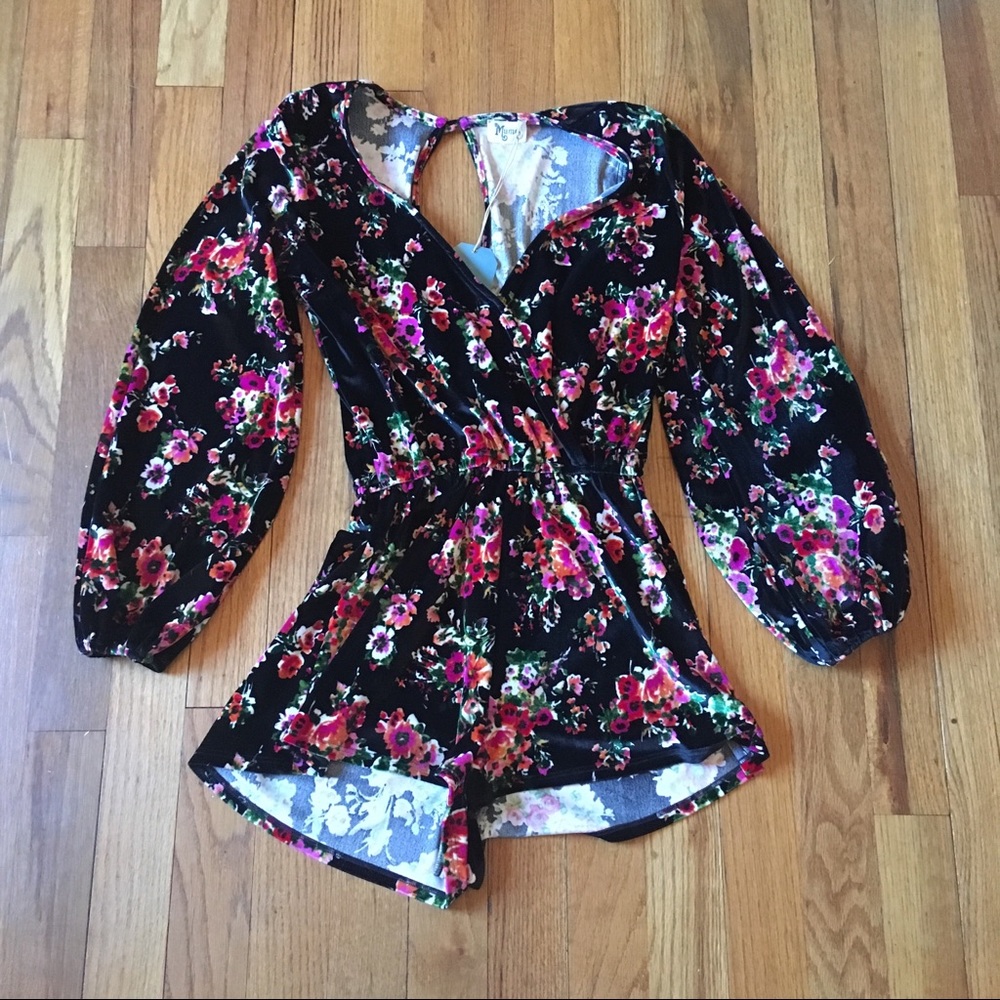 Show Me Your Mumu velvet floral romper - Picture 2 of 5